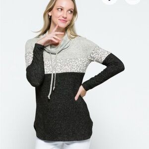Market & Spruce Cameron Cowl Neck Brushed Sweatshirt - L